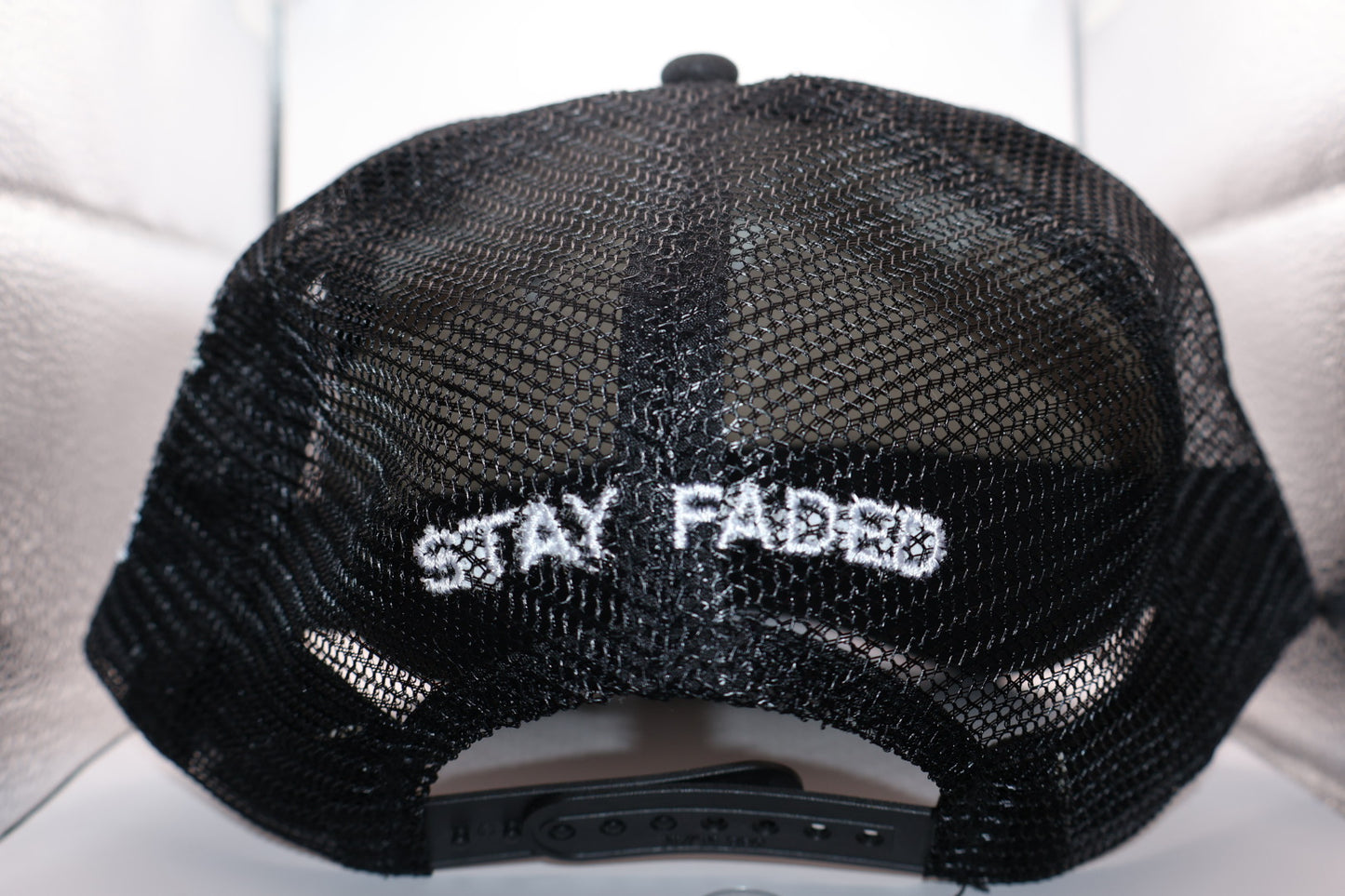 Black & White “FADED” Palm trucker hat