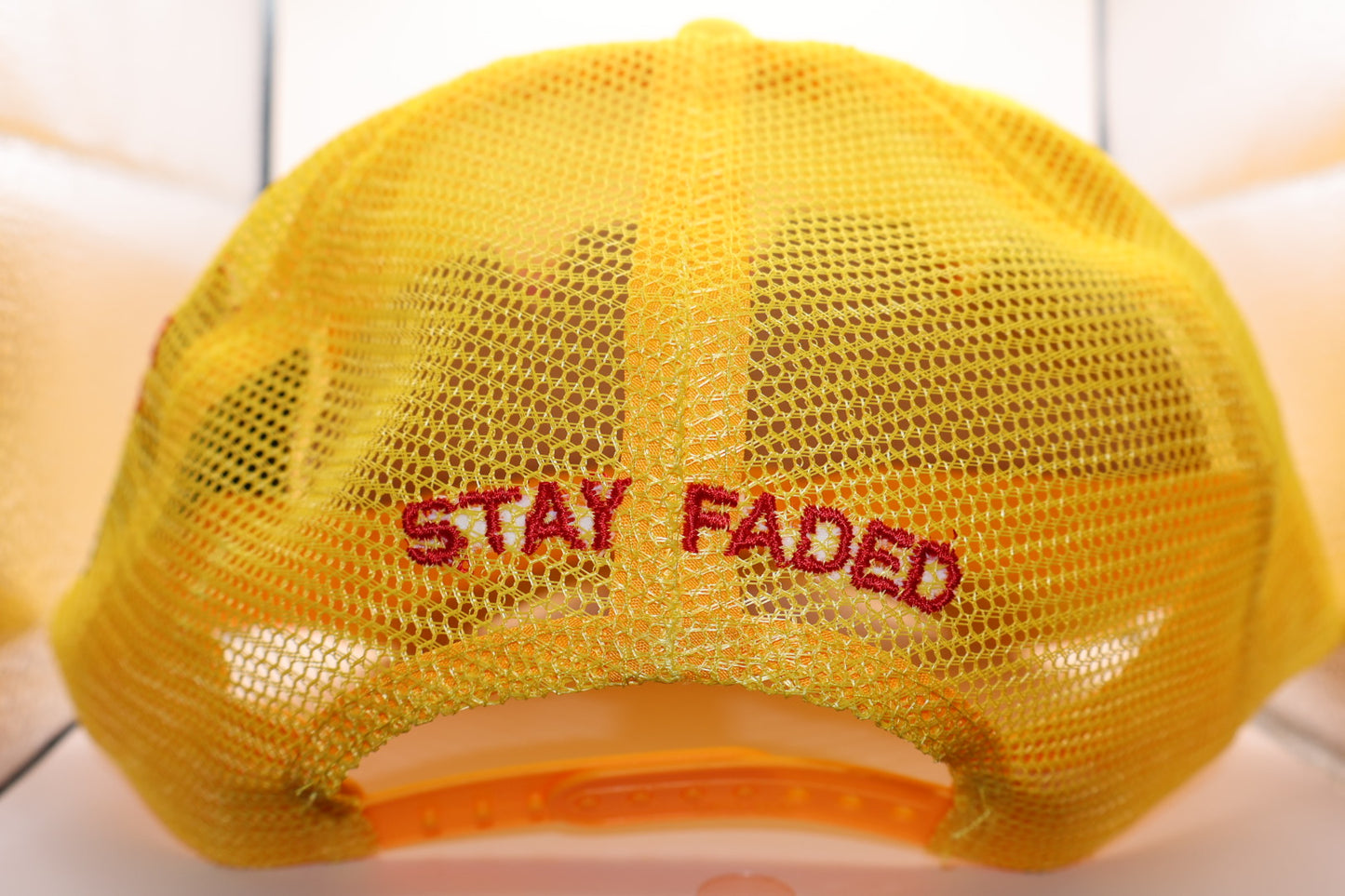 Yellow & Red “FADED” trucker hat