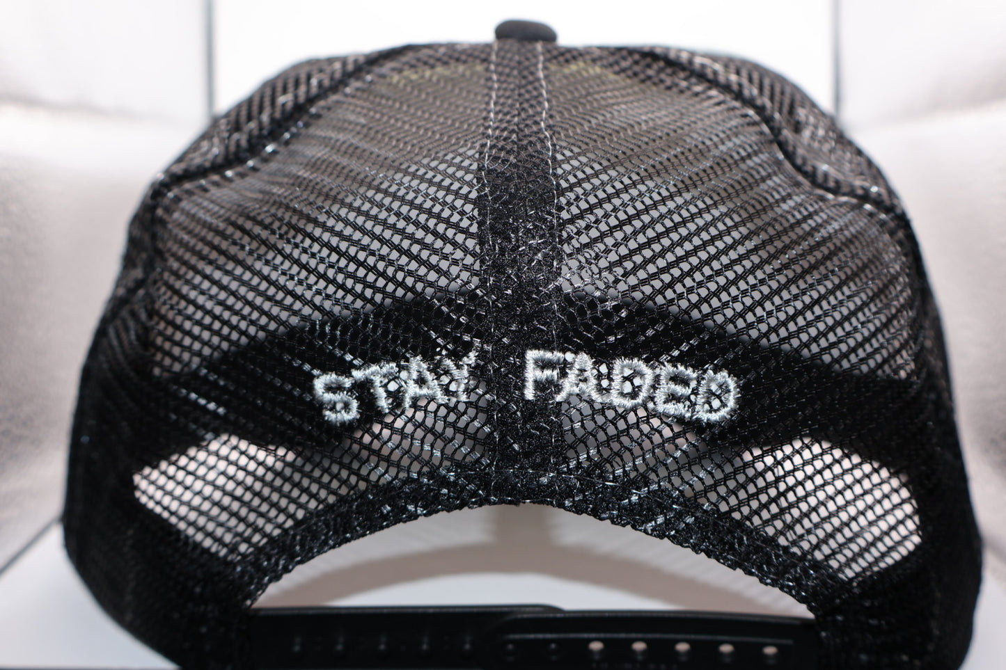 White & Black “FADED” Palm trucker hat