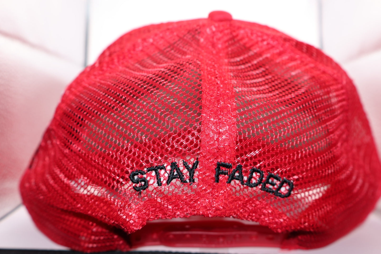 Red & black “FADED” Palm truck hat