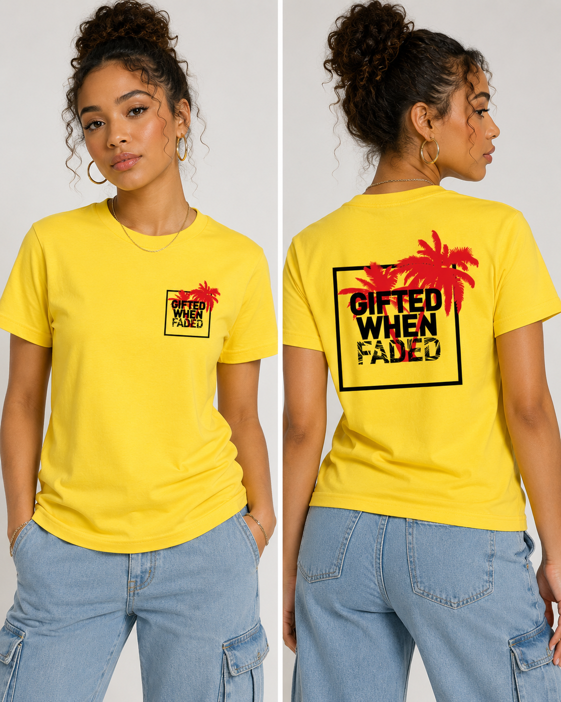 Gifted When Faded Yellow “Faded Palm” Unisex Tee