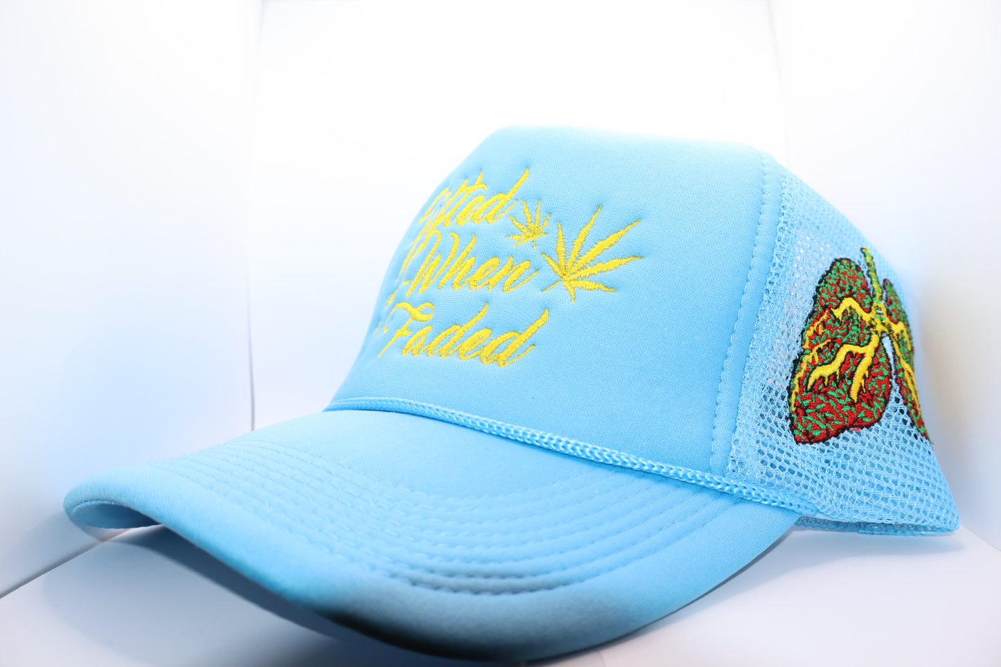 GWF Sky Blue “Respire” Patch Trucker Hat
