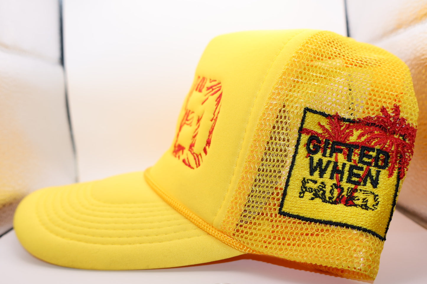 Yellow & Red “FADED” trucker hat