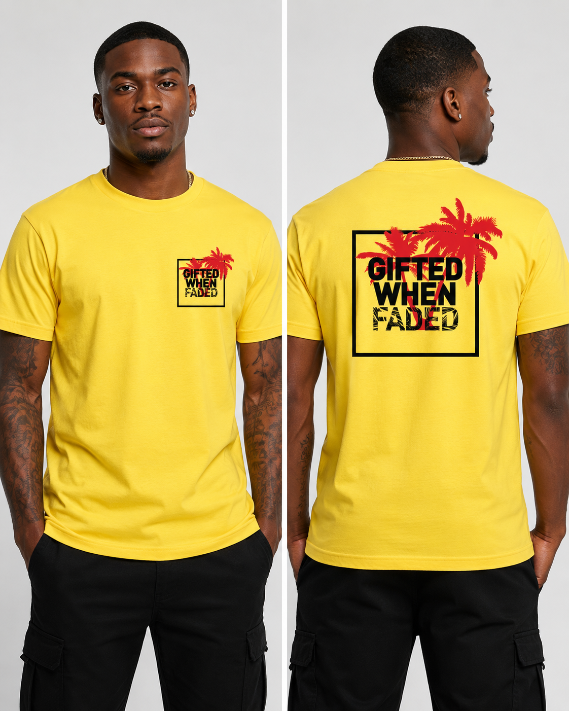 Gifted When Faded Yellow “Faded Palm” Unisex Tee