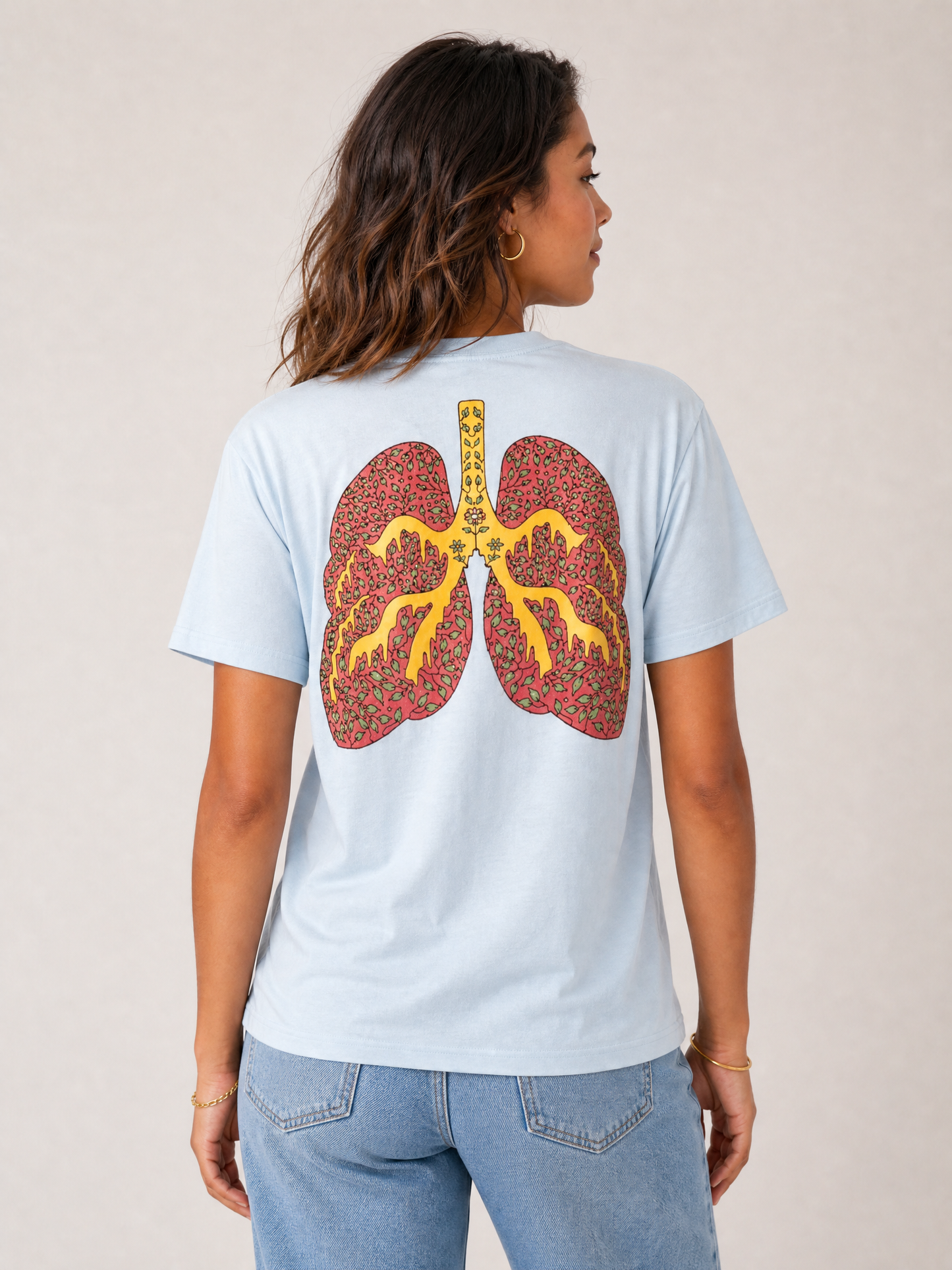 Gifted When Faded “Respire” sky blue unisex tee