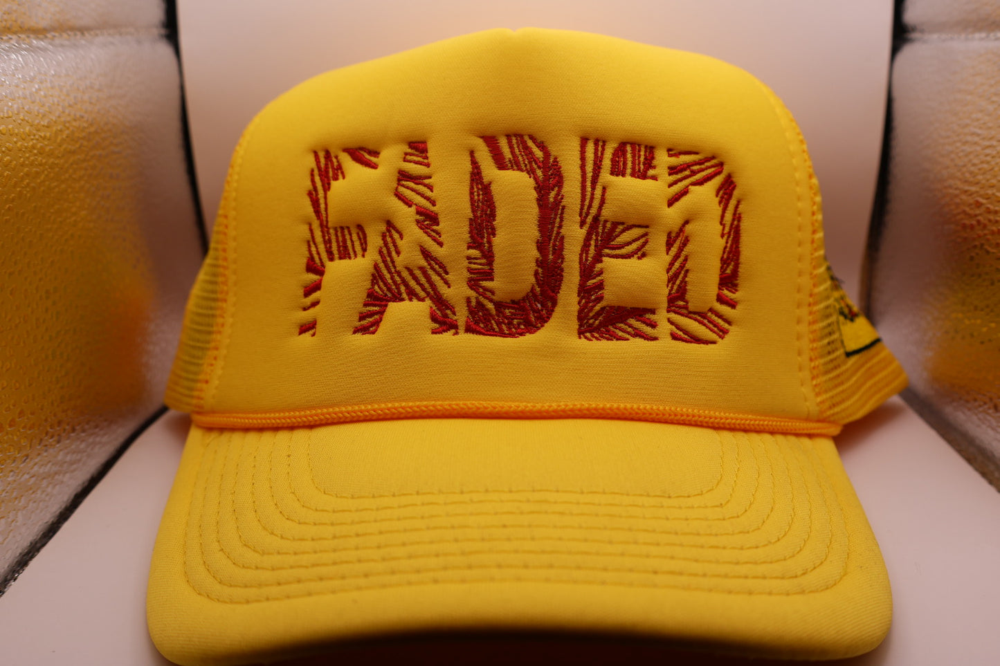 Yellow & Red “FADED” trucker hat