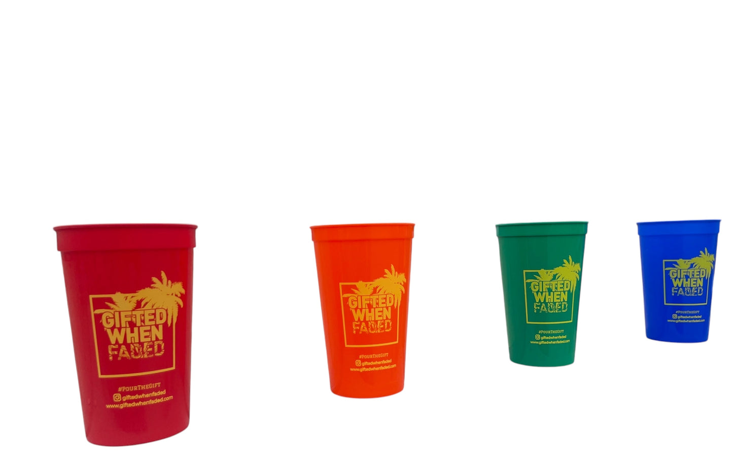 4 Color Pack Faded Palm Cups