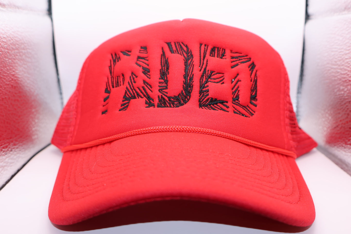Red & black “FADED” Palm truck hat