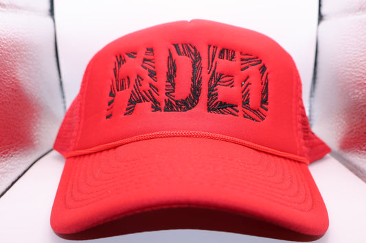 Red & black “FADED” Palm truck hat