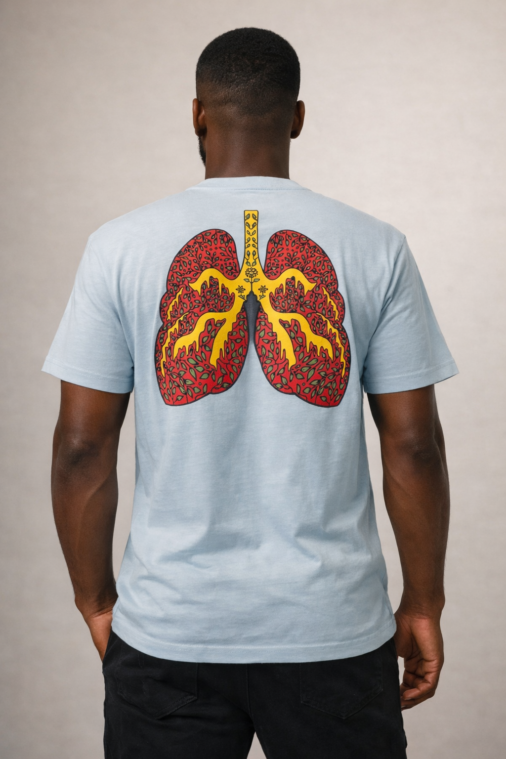 Gifted When Faded “Respire” sky blue unisex tee
